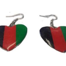 Heart shaped afghan flag earings